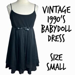 Vintage 90's black babydoll mini dress